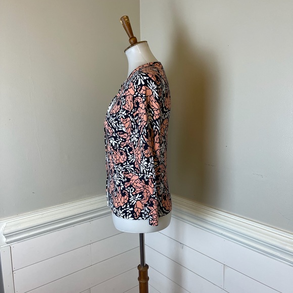 Crown & Ivy Mosaic Elephant Cardigan S FREE SHIP - Picture 4 of 5